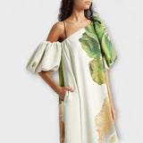 Melody - Asymmetrisch Floral-Maxikleed