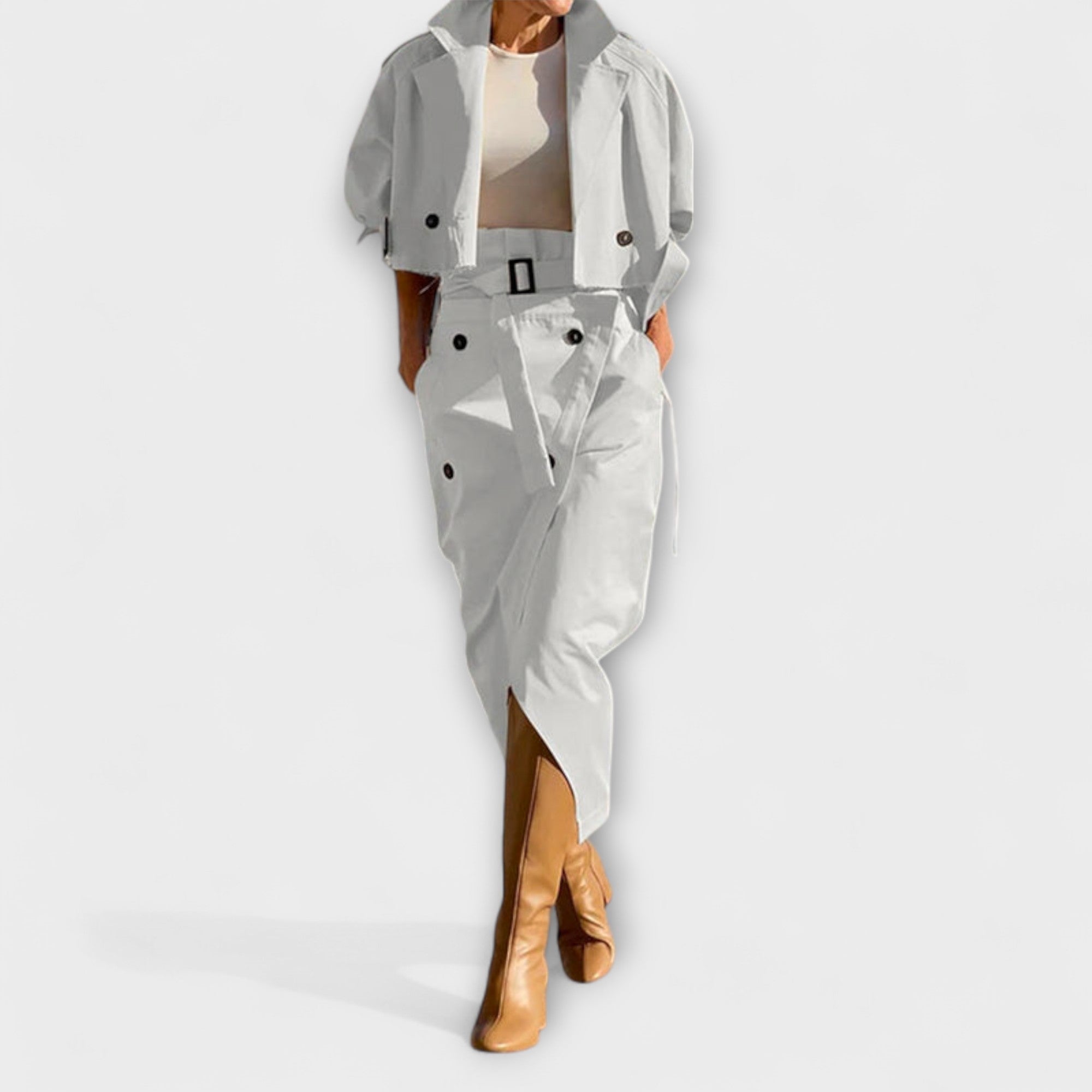 Lyra - Elegante Midi-Jack met Rok en Zakken