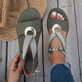 Skylar | Platte Sandalen Met Metalen Gesp