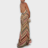 Remi - Missoni Kleurrijk Visgraatpatroon Maxikleed