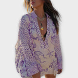 Liv - Satijnen Wasser Quasten Shirt en Shorts Set