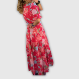 Minelda | Elegante Bloemen V-hals Jurk