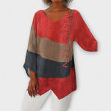 Vreni | Vloeiende Tuniek met Colorblock-patroon