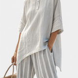 Clarisse - Asymmetrische Blouse Set