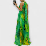 Isalie – Maxikleed van chiffon met bloemenpatroon