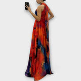 Isalie – Maxikleed van chiffon met bloemenpatroon
