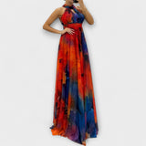 Isalie – Maxikleed van chiffon met bloemenpatroon