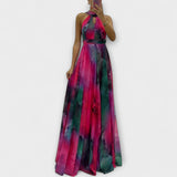 Isalie – Maxikleed van chiffon met bloemenpatroon