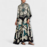 Giselle - Chic Floral-Patroon Vloeiend Maxikleed