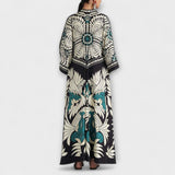 Giselle - Chic Floral-Patroon Vloeiend Maxikleed