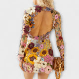 Dolores - Jurk met 3D-bloemenpatroon