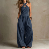 Mariana™ | Elegante Jumpsuit met Gekruiste Halslijn en Wijde Pijpen