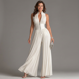 Aitana™ | Elegante Halter Jumpsuit met Wijde Pijpen