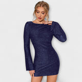 Rugloos jurk met lange mouwen