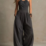 Mariana™ | Elegante Jumpsuit met Gekruiste Halslijn en Wijde Pijpen